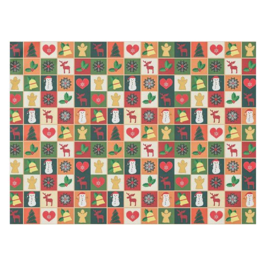 Elegant kleurrijk kerstpatroon | Tablecloth Tafelkleed (Voorkant (Horizontaal))