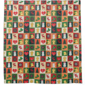 Elegant kleurrijk kerstpatroongordijn douchegordijn (Voorkant)