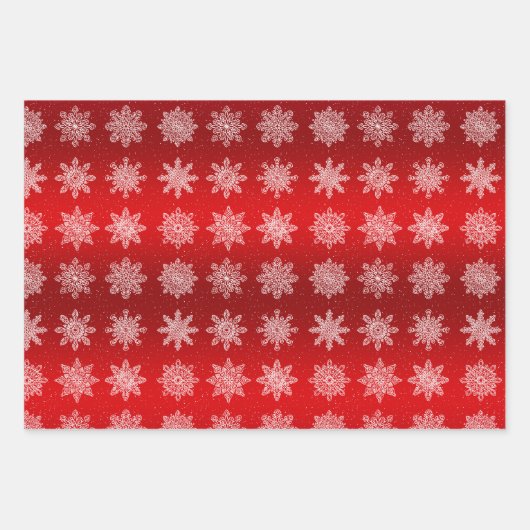 Elegant kleurrijk kerstsnowflake-patroon inpakpapier vel (Voorkant 3)