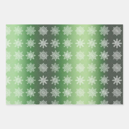 Elegant kleurrijk kerstsnowflake-patroon inpakpapier vel (Voorkant 2)