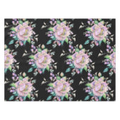 Elegant kleurrijk koraal roze bloemen Floral zwart Tafelkleed (Voorkant (Horizontaal))