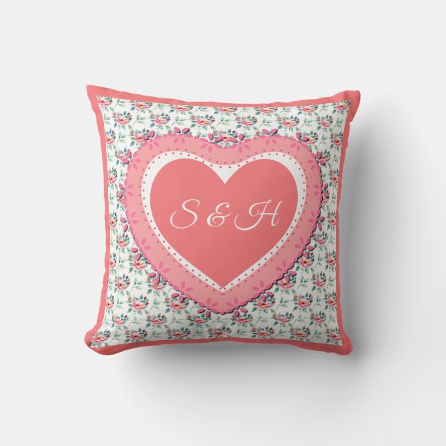 Elegant Kleurrijk Lente Bloemen Waterverf Patroon Kussen (Voorkant)