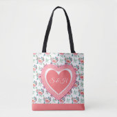 Elegant Kleurrijk Lente Bloemen Waterverf Patroon Tote Bag (Voorkant)