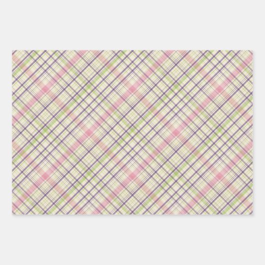 Elegant Kleurrijk Licht Retro Tartan Schotse Ruitp Inpakpapier Vel (Voorkant)