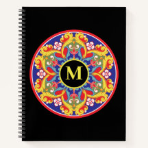 Elegant Kleurrijk Mandala Monogram Terug naar Scho