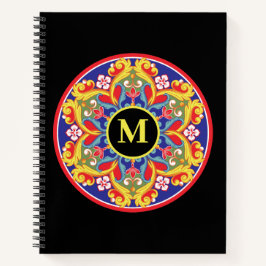 Elegant Kleurrijk Mandala Monogram Terug naar Scho Notitieboek