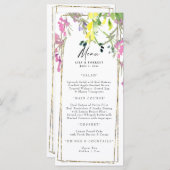 Elegant kleurrijk menu Wilde bloem & Toasts (Voorkant / Achterkant)