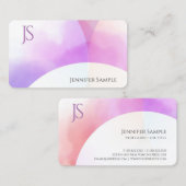Elegant kleurrijk modern minimalistisch monogram e visitekaartje (Voorkant / Achterkant)