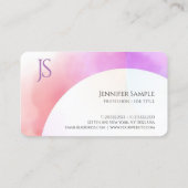 Elegant kleurrijk modern minimalistisch monogram e visitekaartje (Achterkant)