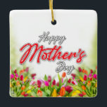 Elegant Kleurrijk Moederdag Design Keramiek Orna Keramisch Ornament<br><div class="desc">Elegant Kleurrijk Moederdag Design Ornament</div>