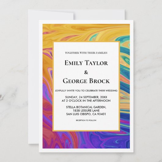 Elegant kleurrijk naadloos Abstract modern huwelij Kaart (Voorkant)