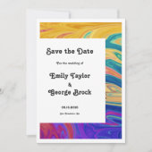 Elegant kleurrijk naadloos Abstract modern huwelij Save The Date (Voorkant)