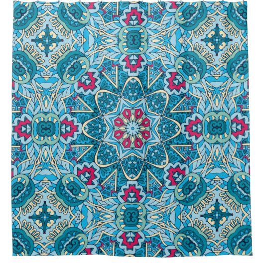 Elegant kleurrijk naadloos patroon douchegordijn (Voorkant)