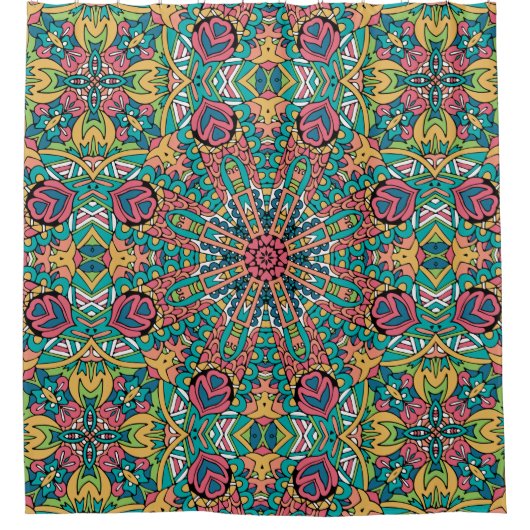 Elegant kleurrijk naadloos patroon douchegordijn (Voorkant)