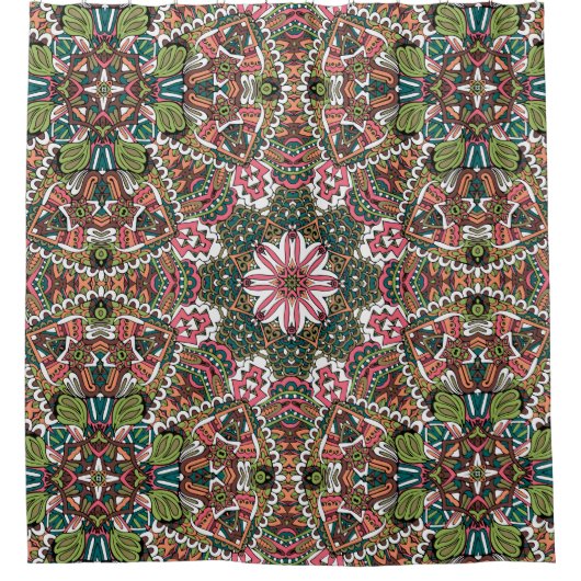 Elegant kleurrijk naadloos patroon douchegordijn (Voorkant)