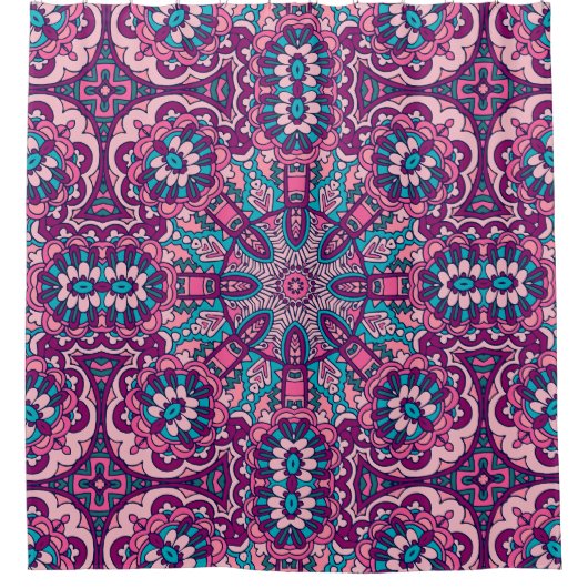 Elegant kleurrijk naadloos patroon douchegordijn (Voorkant)