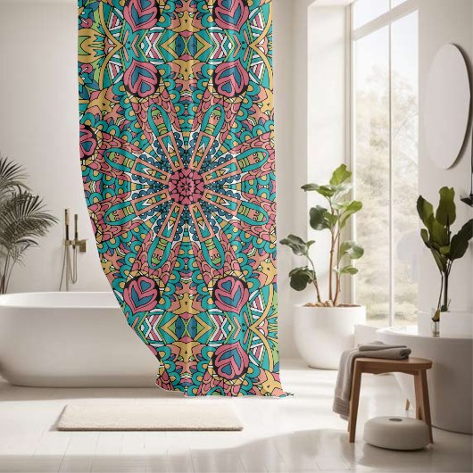 Elegant kleurrijk naadloos patroon douchegordijn