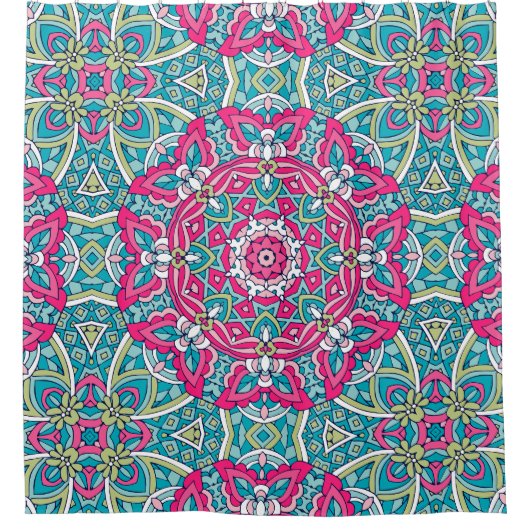 Elegant kleurrijk naadloos patroon douchegordijn (Voorkant)