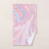 Elegant kleurrijk pastelroze blauw oranje marmer bad handdoek (Handdoek)