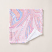 Elegant kleurrijk pastelroze blauw oranje marmer bad handdoek (Wasdoekje)