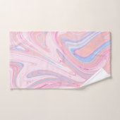 Elegant kleurrijk pastelroze blauw oranje marmer bad handdoek (Handdoek)