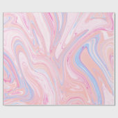 Elegant kleurrijk pastelroze blauw oranje marmer cadeaupapier (Vlak)