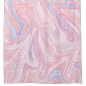 Elegant kleurrijk pastelroze blauw oranje marmer douchegordijn (Voorkant)