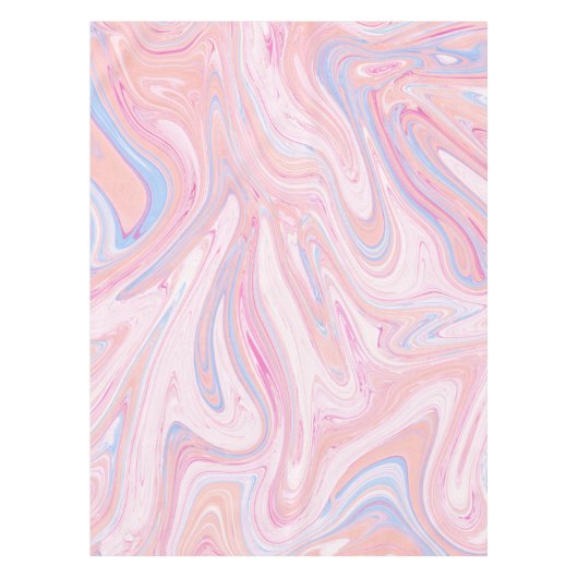 Elegant kleurrijk pastelroze blauw oranje marmer tafelkleed (Voorkant)