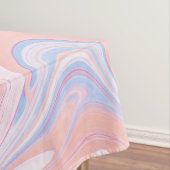 Elegant kleurrijk pastelroze blauw oranje marmer tafelkleed (Voorbeeld)