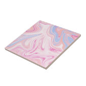 Elegant kleurrijk pastelroze blauw oranje marmer tegeltje (Zijkant)
