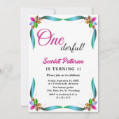 Elegant Kleurrijk Roos Glanzend Bloemen 1e Verjaar Kaart (Voorkant)