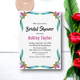 Elegant Kleurrijk Roos Glanzend Bloemen Vrijgezell Kaart