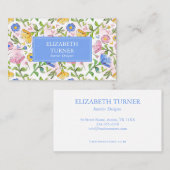 Elegant kleurrijk rustiek bloemenpatroon visitekaartje (Voorkant / Achterkant)