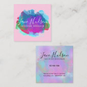 Elegant Kleurrijk Spat Design Vierkante Visitekaartje (Voorkant / Achterkant)
