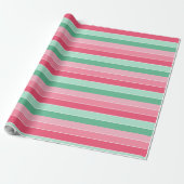 Elegant kleurrijk Trendy Roze Groene Modern Cadeaupapier (Uitgerold)