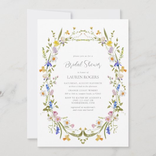 Elegant Kleurrijk  Tuin Vrijgezellenfeest Kaart (Voorkant)