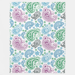 Elegant Kleurrijk Vintage Paisley Patroon Fleece Deken