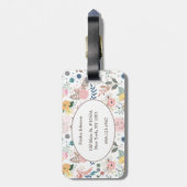 Elegant kleurrijk Waterverf bloemblad monogram Bagagelabel (Achterkant verticaal)