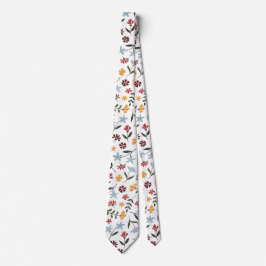 Elegant kleurrijk Waterverf bloemmotief Stropdas