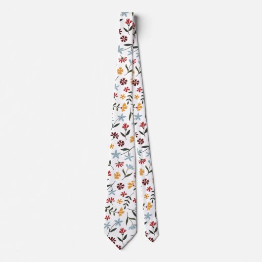Elegant kleurrijk Waterverf bloemmotief Stropdas (Voorkant)