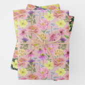 Elegant Kleurrijk Waterverf Wildflower Pattern Inpakpapier Vel (In situ)