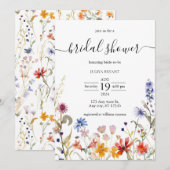 Elegant kleurrijk wilde bloem vrijgezellenfeest kaart (Voorkant / Achterkant)