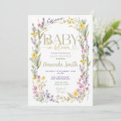 Elegant Kleurrijk Wildflower Baby shower Kaart (Staand voorkant)