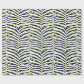 Elegant kleurrijk zwart & geel gestreept cadeaupapier (Vlak)