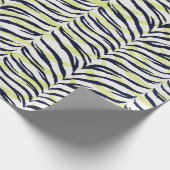 Elegant kleurrijk zwart & geel gestreept cadeaupapier (Hoek)