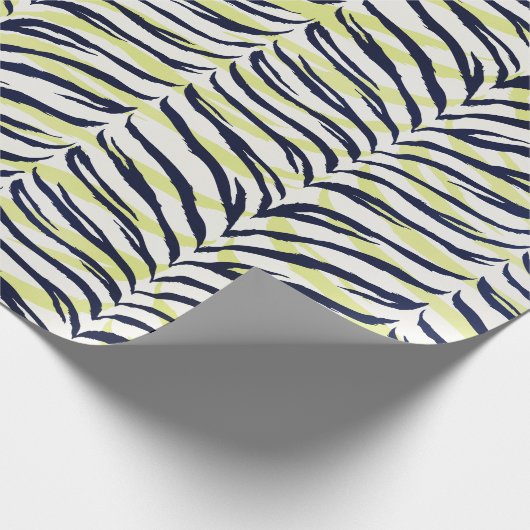 Elegant kleurrijk zwart & geel gestreept cadeaupapier (Hoek)