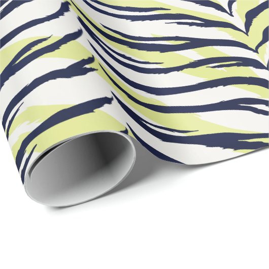 Elegant kleurrijk zwart & geel gestreept cadeaupapier (Rol Hoek)