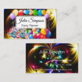Elegant, kleurrijke ballonnen, Fireworks, stijlvol Visitekaartje (Voorkant / Achterkant)