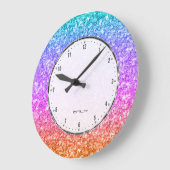 Elegant kleurrijke glittertextuur grote klok (Hoek)