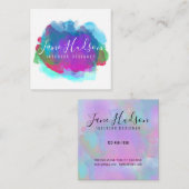 Elegant Kleurrijke Minimalistische Bewerkbare 2.5x Vierkante Visitekaartje (Voorkant / Achterkant)